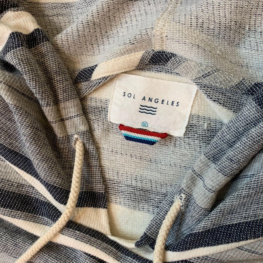 Sol Angeles Textured Striped Drawstring Hoodie - Picture 5 of 9